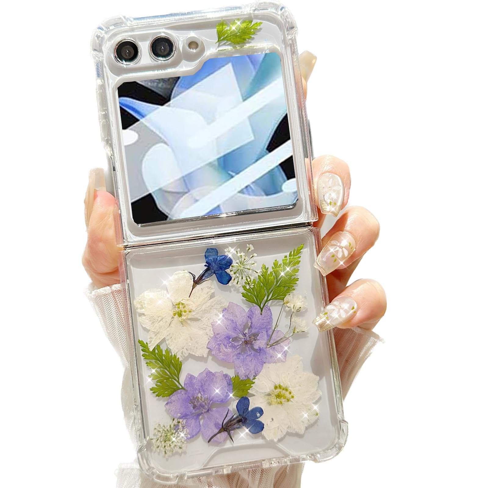 スマートフォン本体 flower Amazon.com: Changjia for Samsung Galaxy Z Flip 7 FE/Z Flip 6 Clear